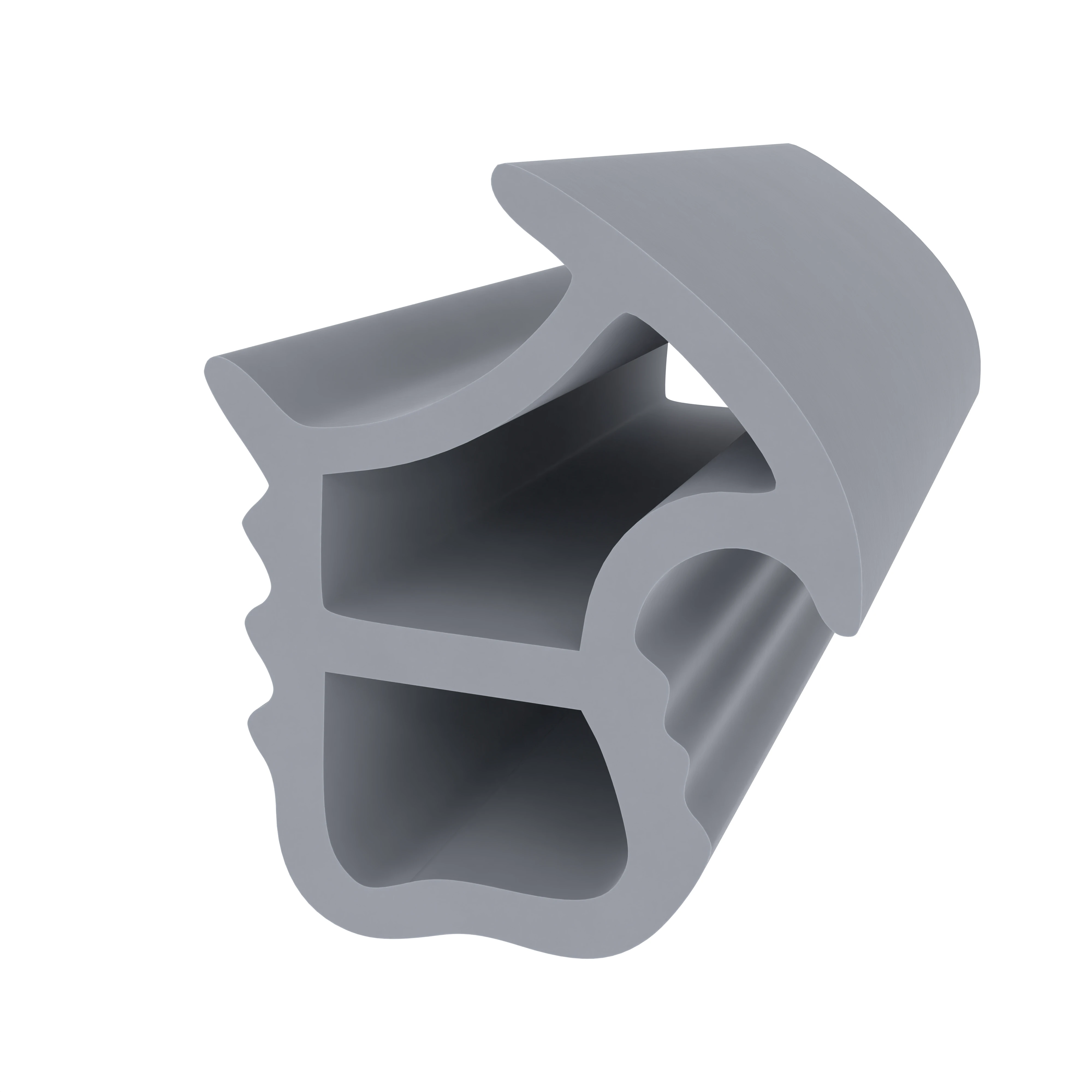 Stahlzargendichtung für senkrechte Nut | 20 mm Höhe | Farbe: grau