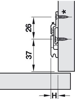 Kreuzmontageplatte von Blum | Modell: 175H7100 | Distanz: 0 mm