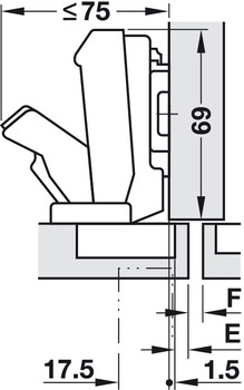 Scharniere - Blum Topfscharnier Clip Top | mit Schließautomatik | Farbe: vernickelt