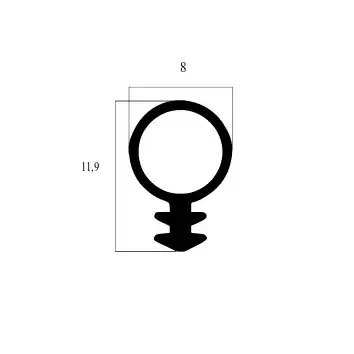 Türrahmen Dichtung - Schlauchdichtung für Holzfenster und -türen | 8 mm Durchmesser | Farbe: braun