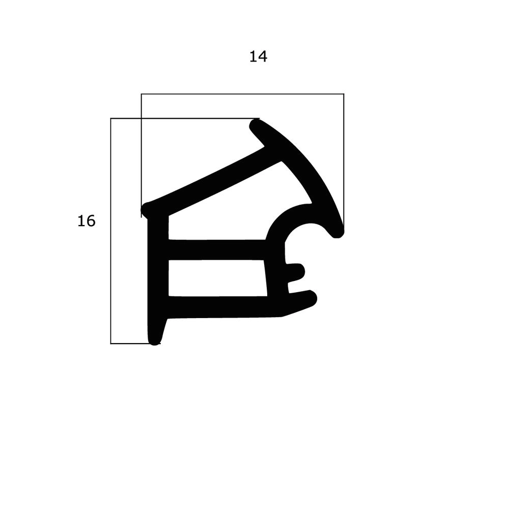 Türrahmen Dichtung - Stahlzargendichtung für Stahltüren | 16 mm Höhe | Farbe: weiß