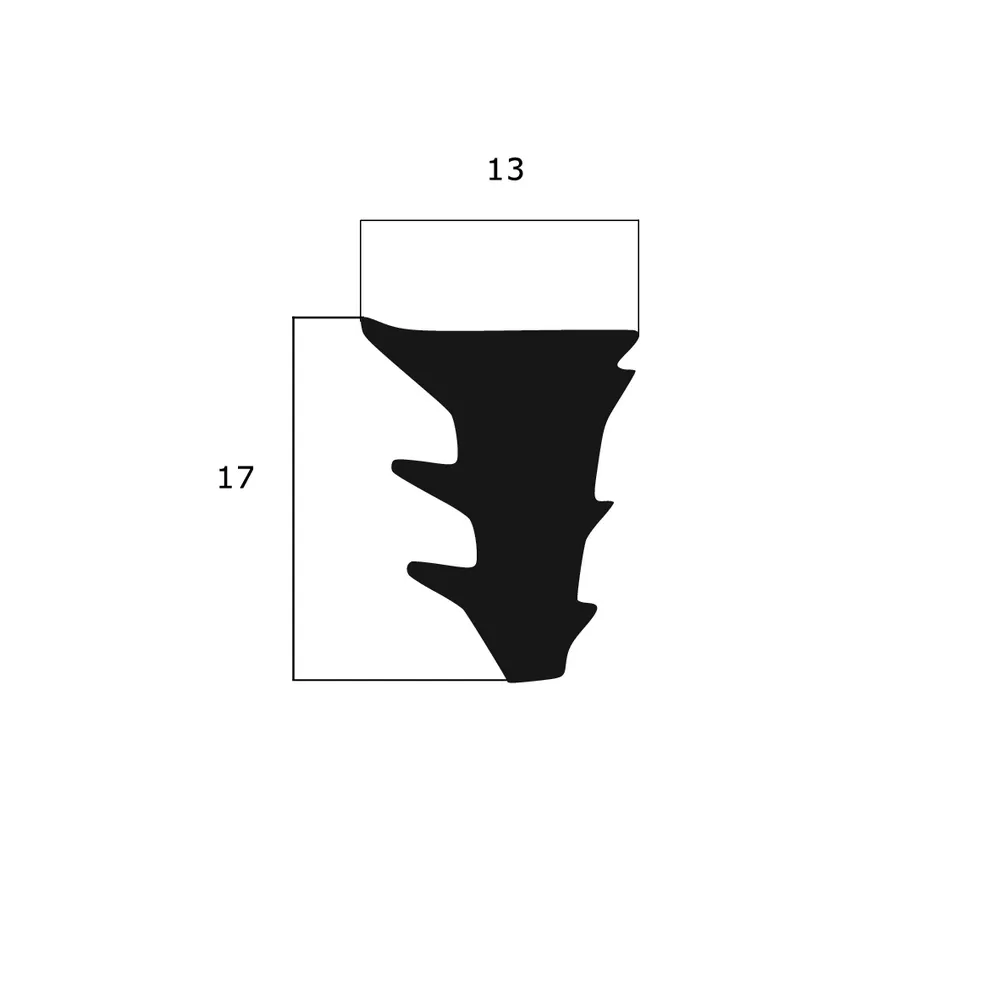 Verglasungsdichtungen - Verglasungsdichtung für Fenster | 17 mm Höhe | Farbe: grau