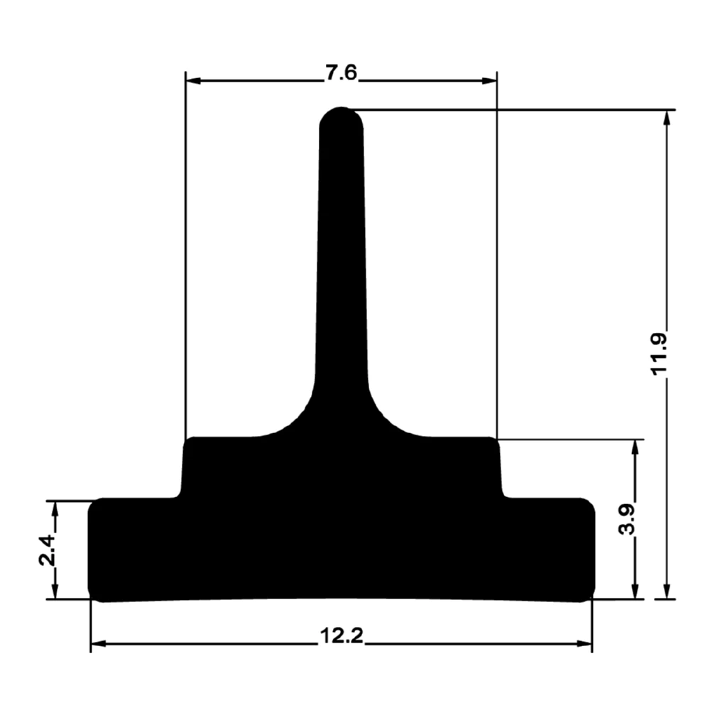 Mitteldichtung für Metall- und Alufenster | 12 mm Höhe | Farbe: schwarz