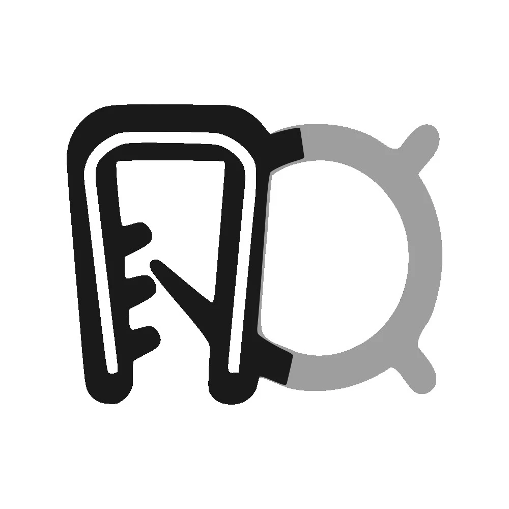 Kantenschutz Dichtprofile - Kantenschutzprofil | Klemmbereich: 2 mm | Farbe: schwarz