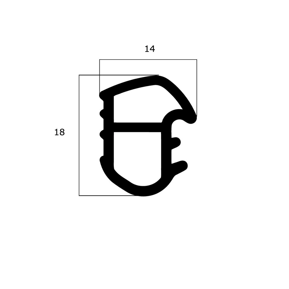 Türrahmen Dichtung - Stahlzargendichtung für Stahltüren | 14 mm Breite | Farbe: weiß
