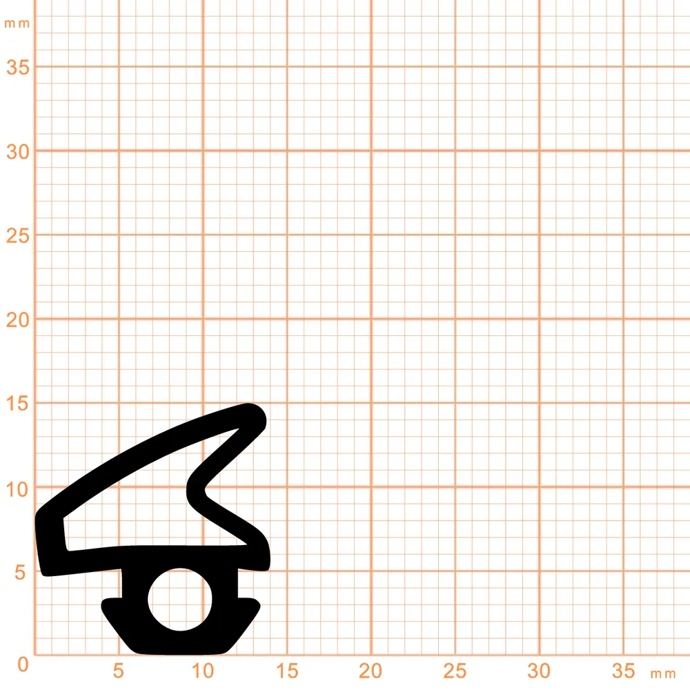 Lippendichtungen - Anschlagdichtung für Tore und Systemtüren | 15 mm Höhe | Farbe: grau 