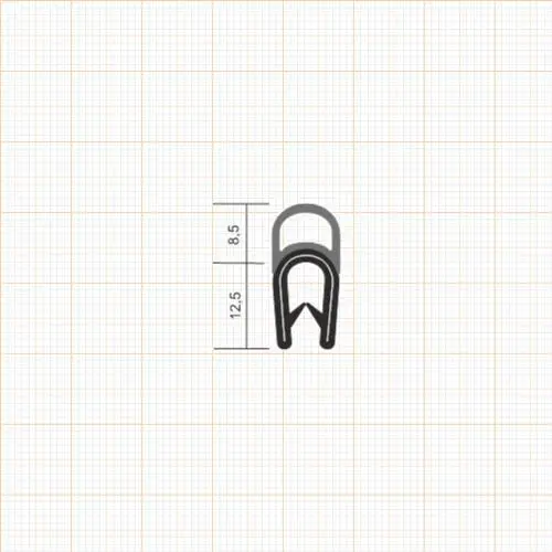 Kantenschutz Dichtprofile - Kantenschutzprofil | Klemmbereich: 1-3 mm | Farbe: schwarz
