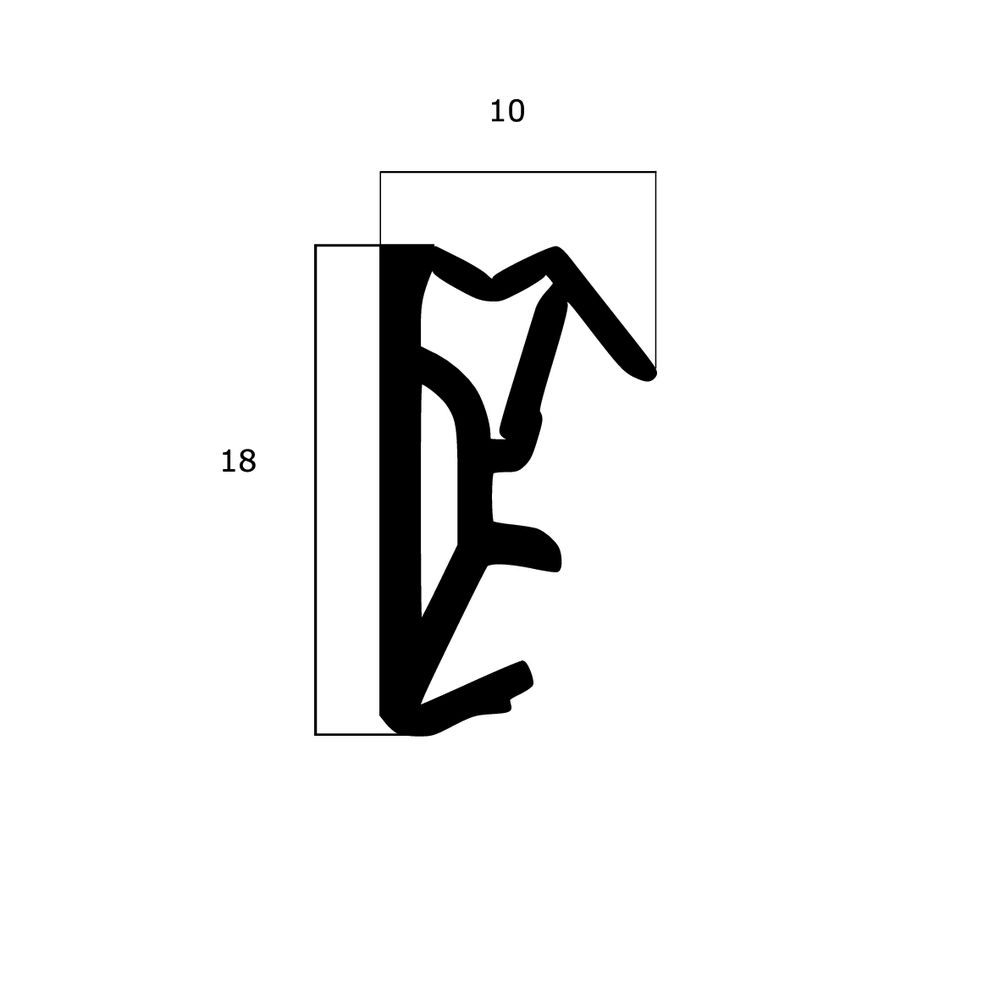 Flügelfalzdichtungen - Flügelfalzdichtung für Holzflügel | 11,5 mm Falzhöhe | Farbe: schwarz