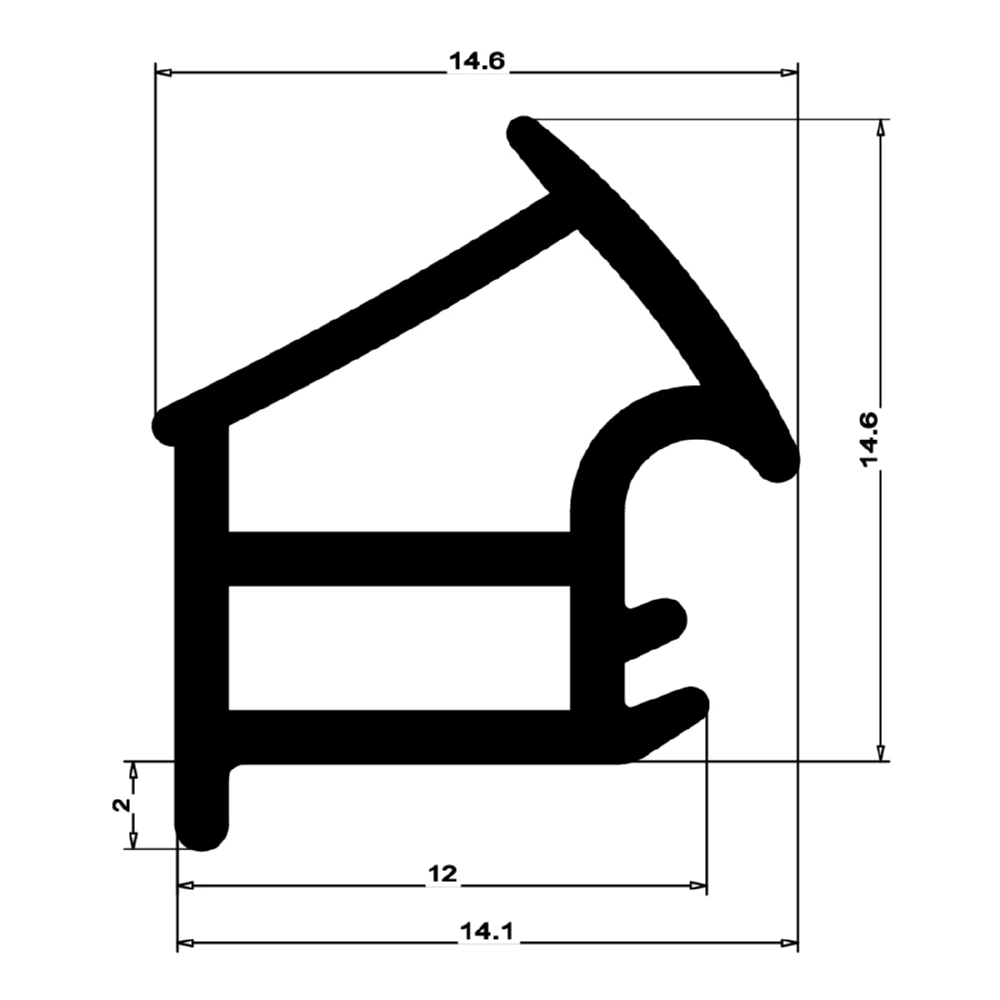 Stahlzargendichtung für Novoferm C 205 | 13,5 mm Breite | Farbe: weiß