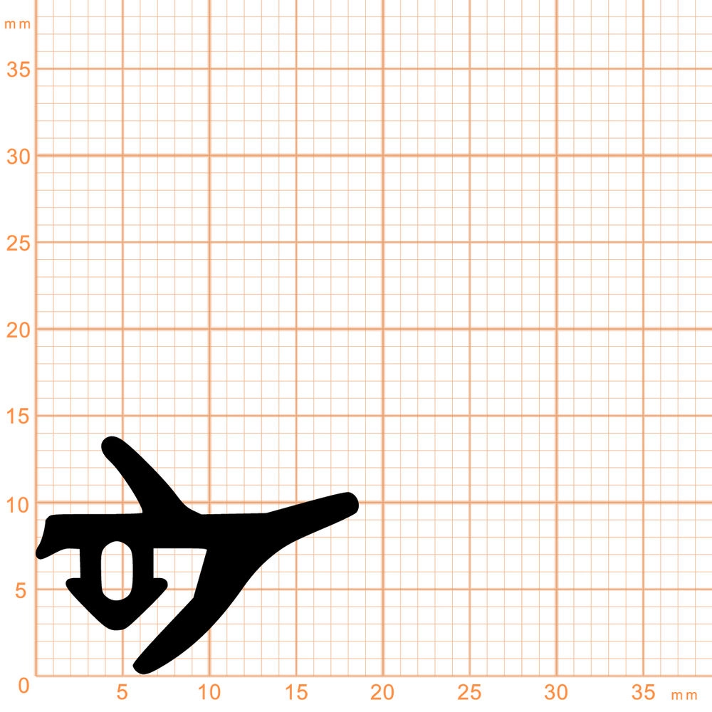 Anschlagdichtung für Fenstern mit seitlichem Anschlag | 14 mm Breite | Farbe: schwarz