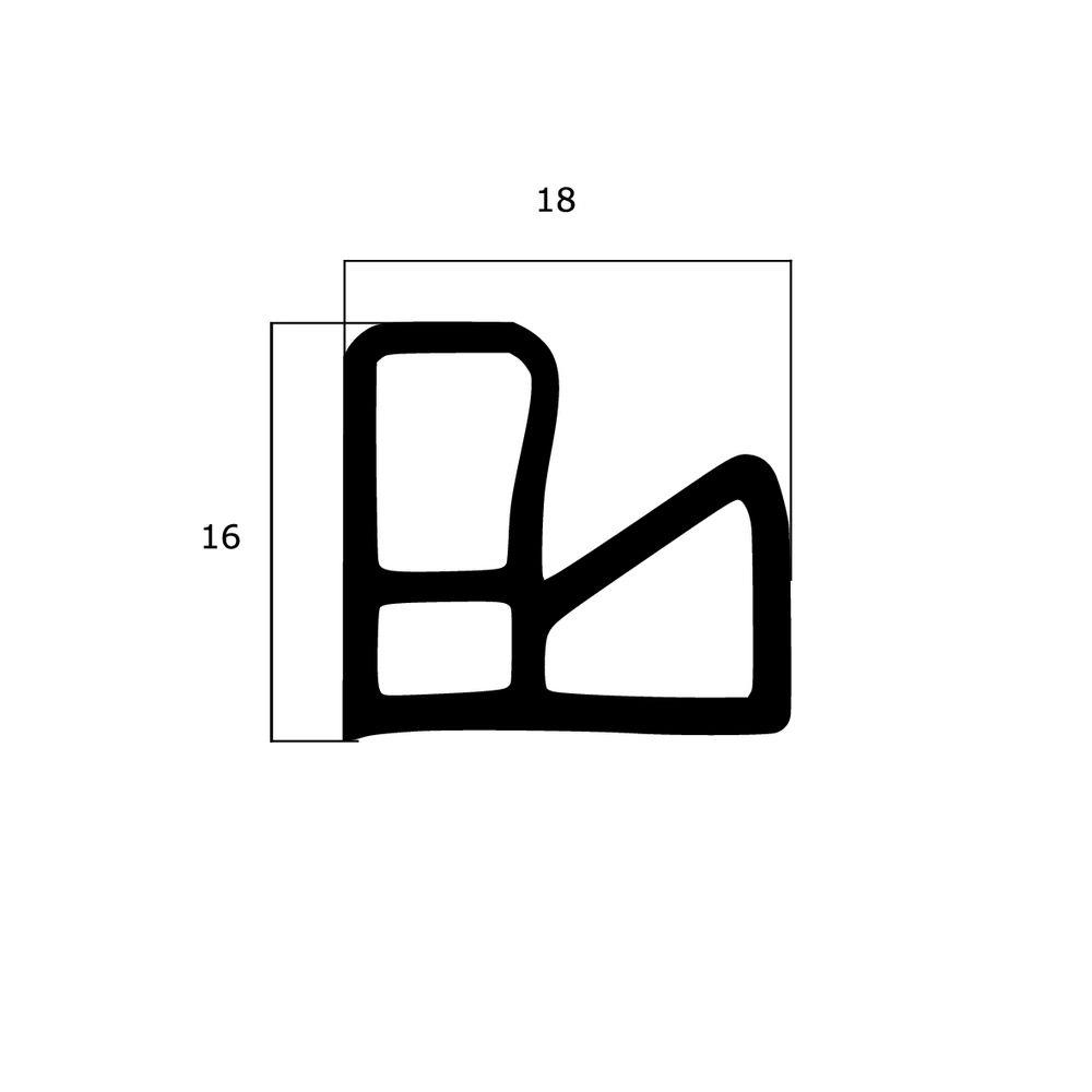 Türrahmen Dichtung - Stahlzargendichtung für Stahltüren | 16 mm Höhe | Farbe: beige
