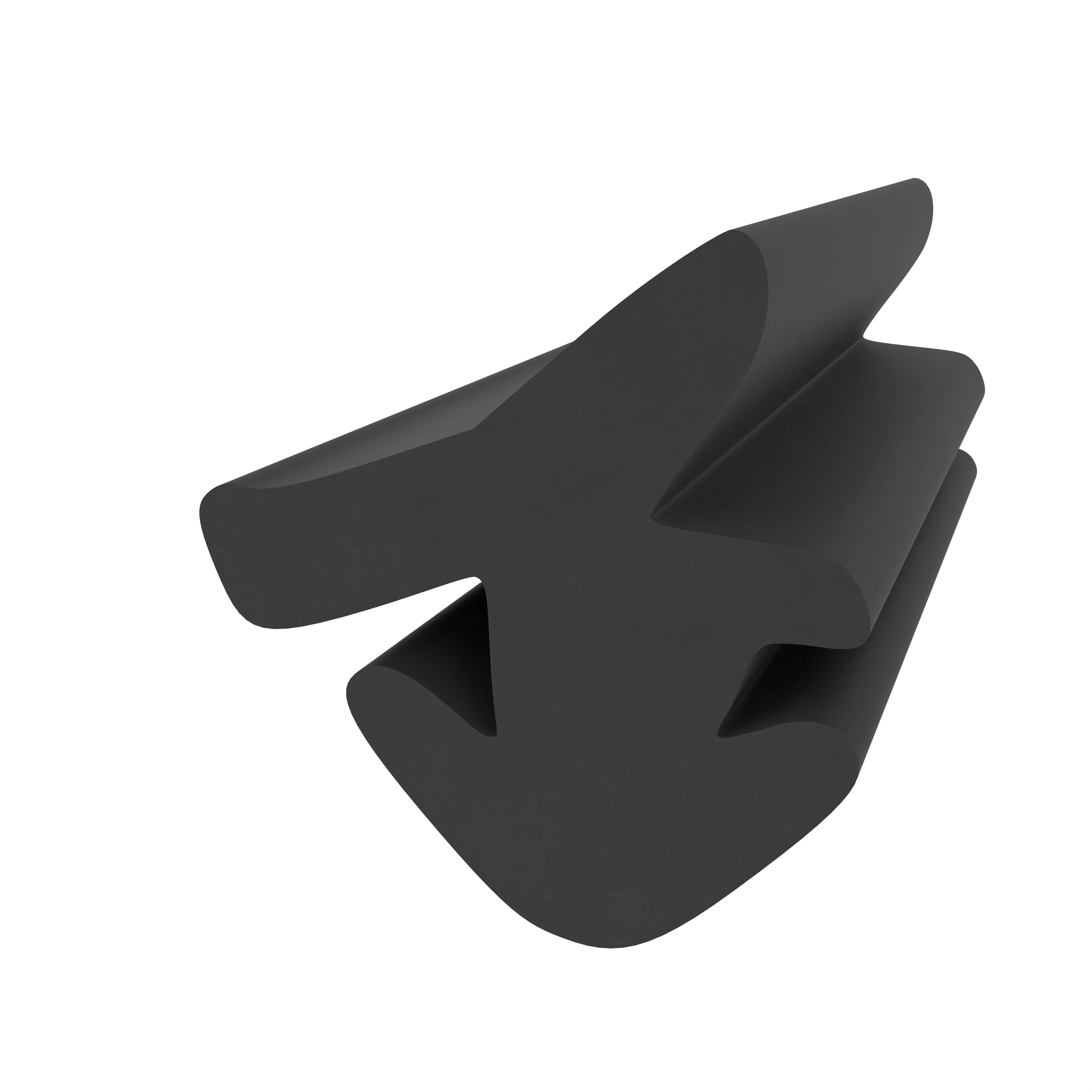 Lippendichtungen - Anschlagdichtung mit Lippe und profiliertem Fuß | 8 mm Breite | Farbe: schwarz