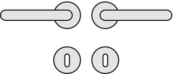 Türdrücker - Türdrücker-Garnitur mit Buntbart | Hoppe Paris E138Z/42KV/42KVS | Farbe: silber