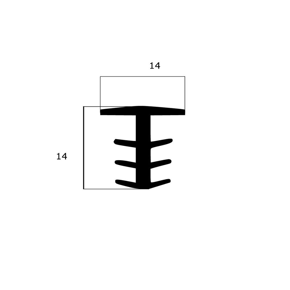 Treppenstufenprofile - Fugenabdeckprofil | Höhe: 14 mm | Farbe: schwarz