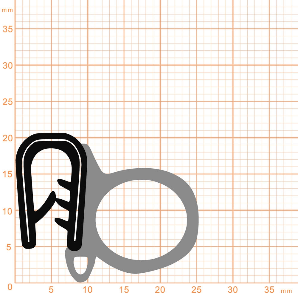 Kantenschutz Dichtprofile - Kantenschutzprofil | Klemmbereich: 2,5 – 4 mm | Farbe: schwarz