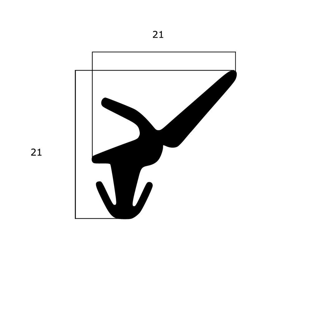 Lippendichtungen - Mitteldichtung für Metall- und Alufenster | 21 mm Höhe | Farbe: schwarz