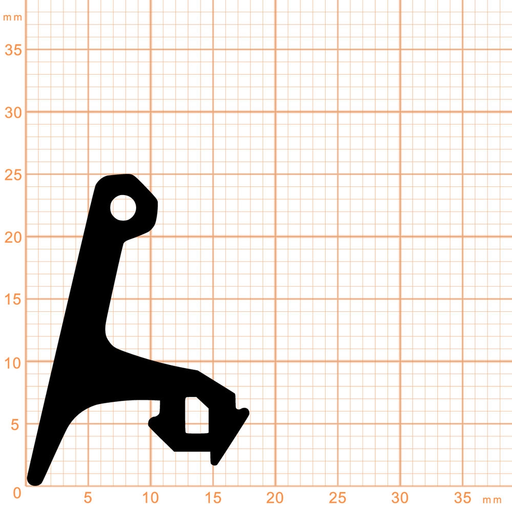 Türrahmen Dichtung - Mitteldichtung für Fenster | Höhe: 25 mm | Farbe: schwarz