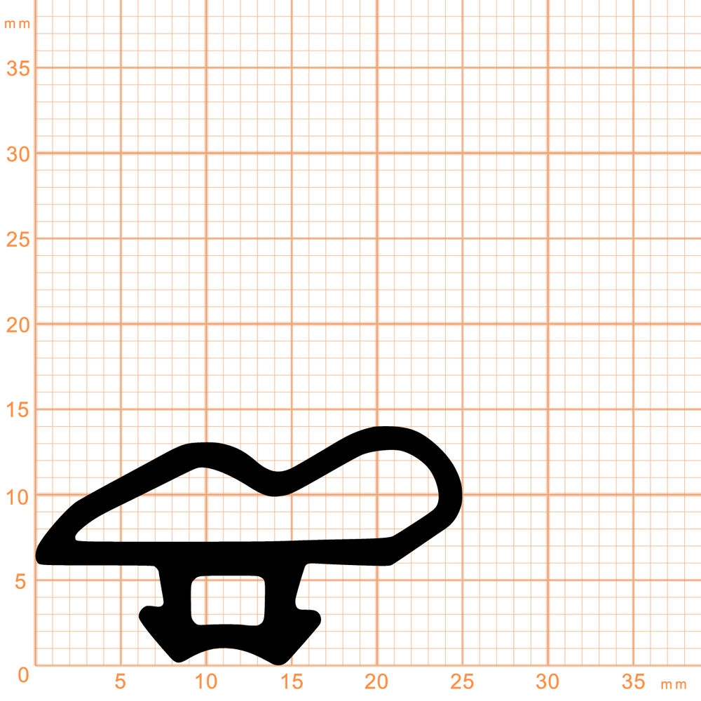 Lippendichtungen - Anschlagdichtung mit Schlauch für Kömmerling Fenster | 14 mm Höhe | Farbe: schwarz