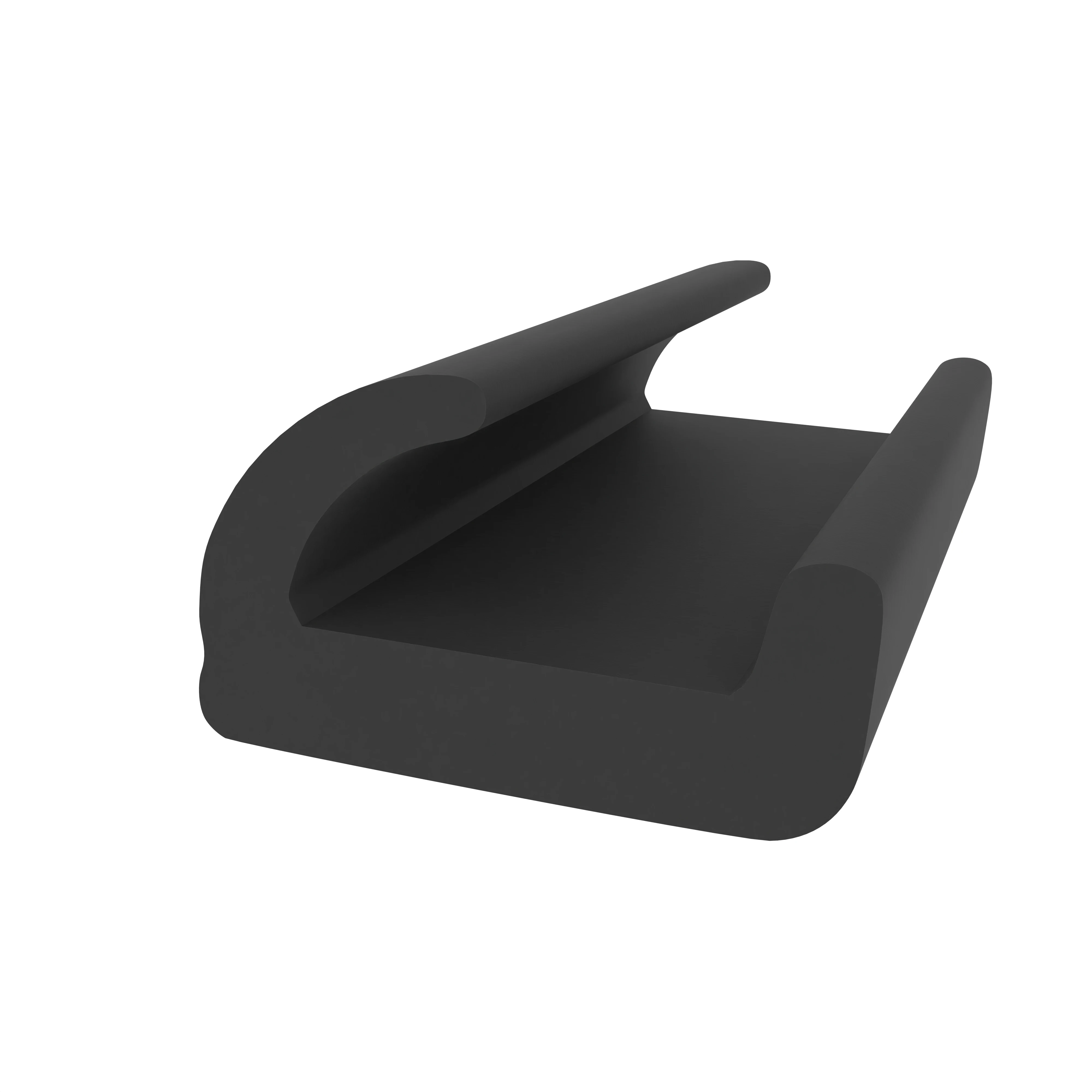Lippendichtungen - Anschlagdichtung mit Lippe und glattem Fuß | 8 mm Höhe | Farbe: schwarz 