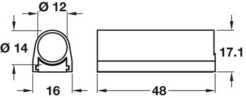 Schaltergehäuse für Häfele Loox | Verwendbar für: Schalter Ø 12 mm | Maße: 48 x 16 x 17,1 mm