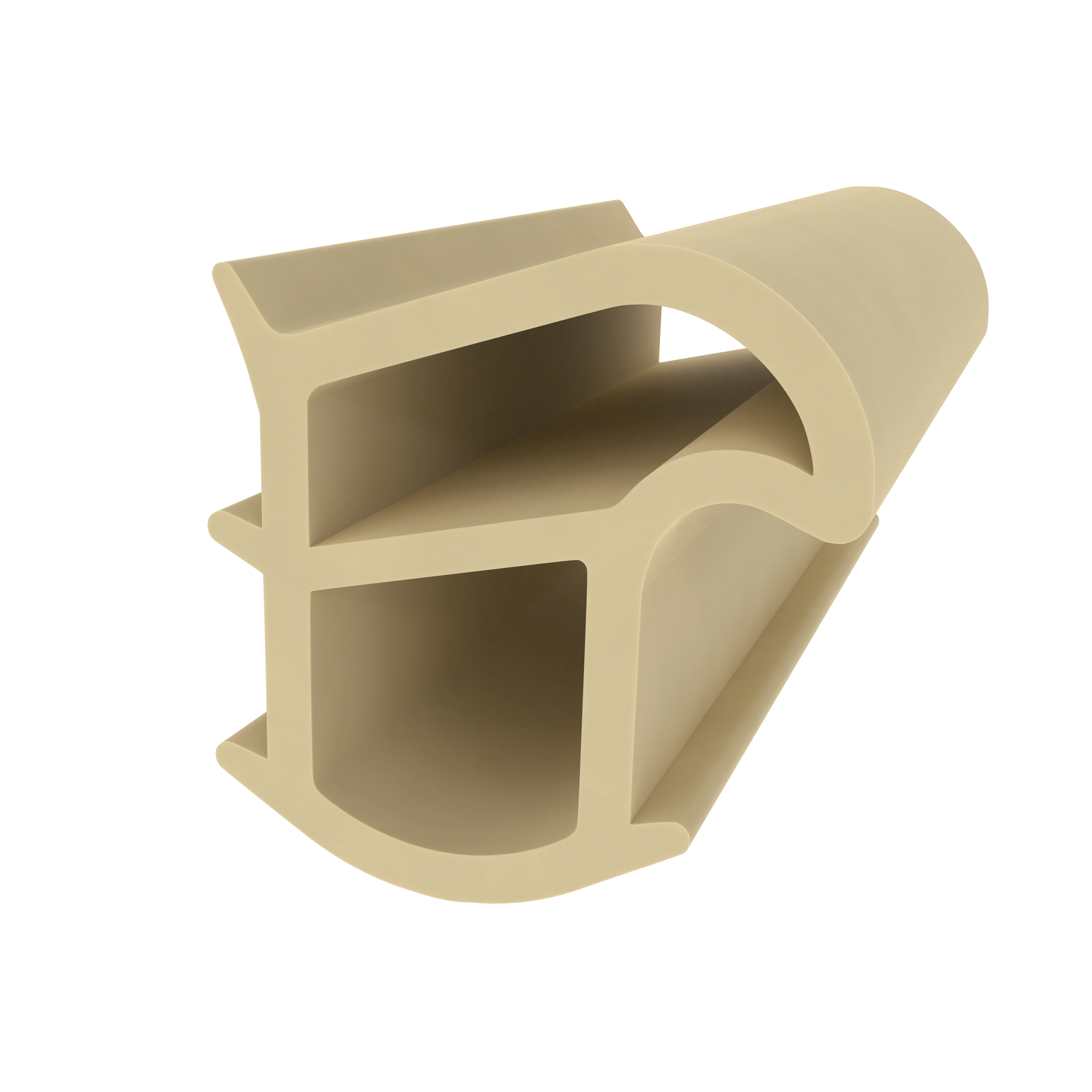 Stahlzargendichtung für senkrechte Nut | 14,4 mm Breite | Farbe: beige