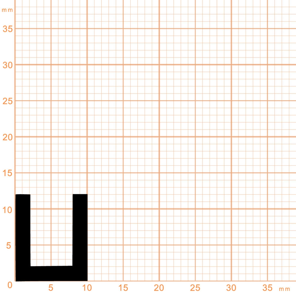 Kantenschutz - Kantenschutzprofil | Höhe: 12 mm | Farbe: schwarz