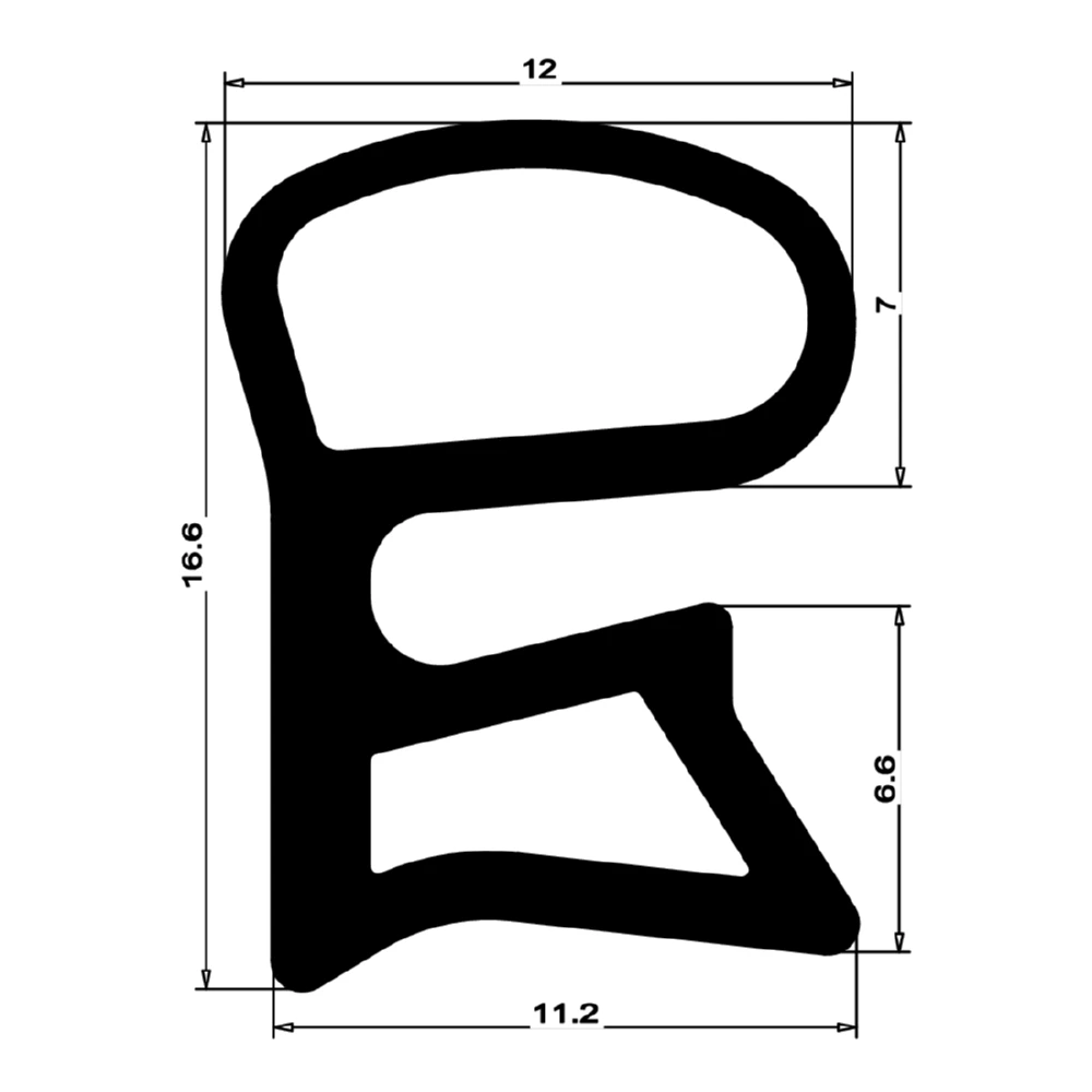 Stahlzargendichtung für Stahlprofile | 13 mm Breite | Farbe: grau