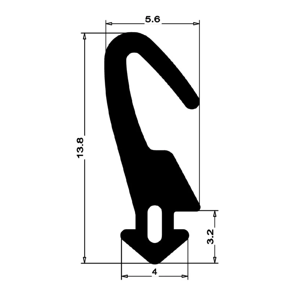 Mitteldichtung für Metallfenster | 15 mm Höhe | Farbe: schwarz
