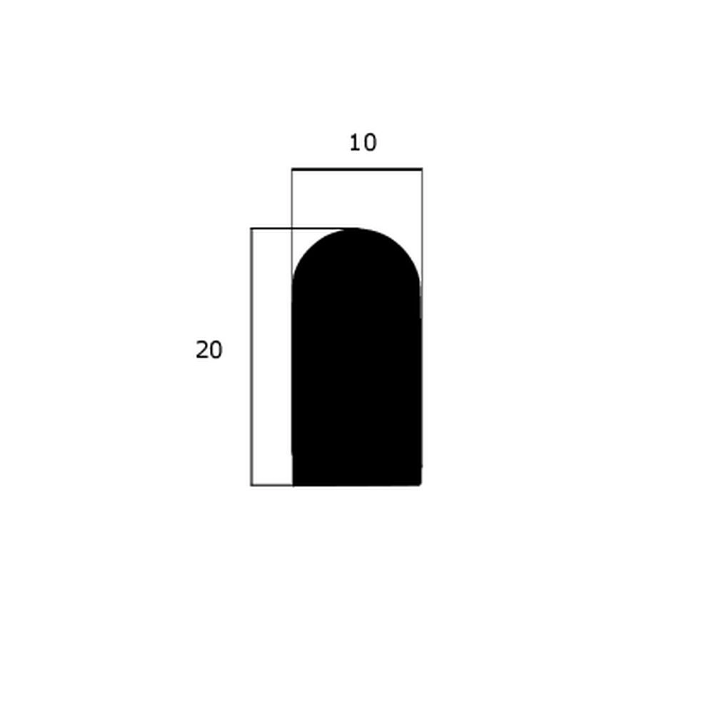 Türrahmen Dichtung - Stahlzargendichtung für Stahltüren | 20 mm Höhe | Farbe: schwarz