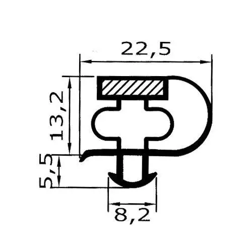 Kühlschrankdichtungen - Kühlschrankdichtungsrahmen | Höhe: 18,7 mm | Farbe: grau