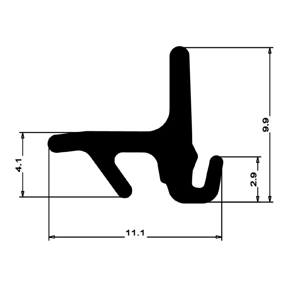 Mitteldichtung für Metall- und Alufenster | 11 mm Höhe | Farbe: schwarz