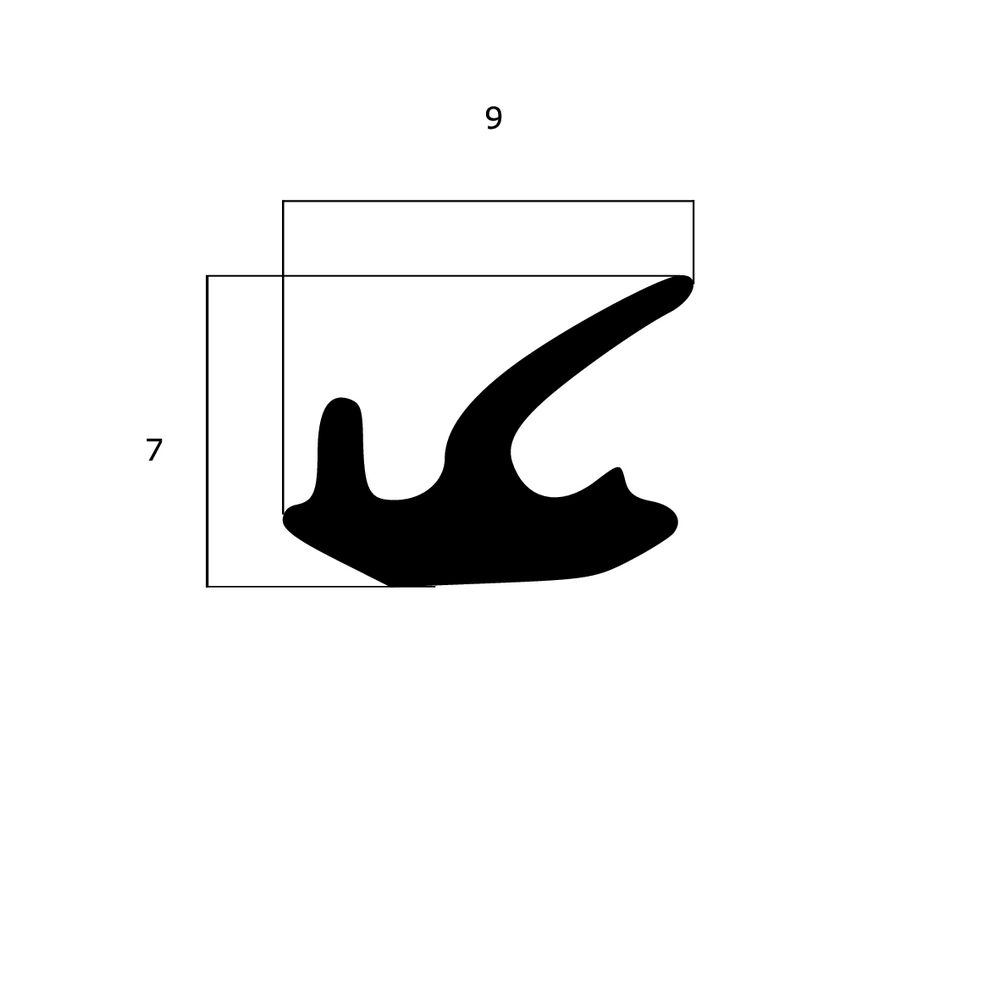 Lippendichtungen - Anschlagdichtung mit Lippe und glattem Fuß | 7 mm Höhe | Farbe: schwarz