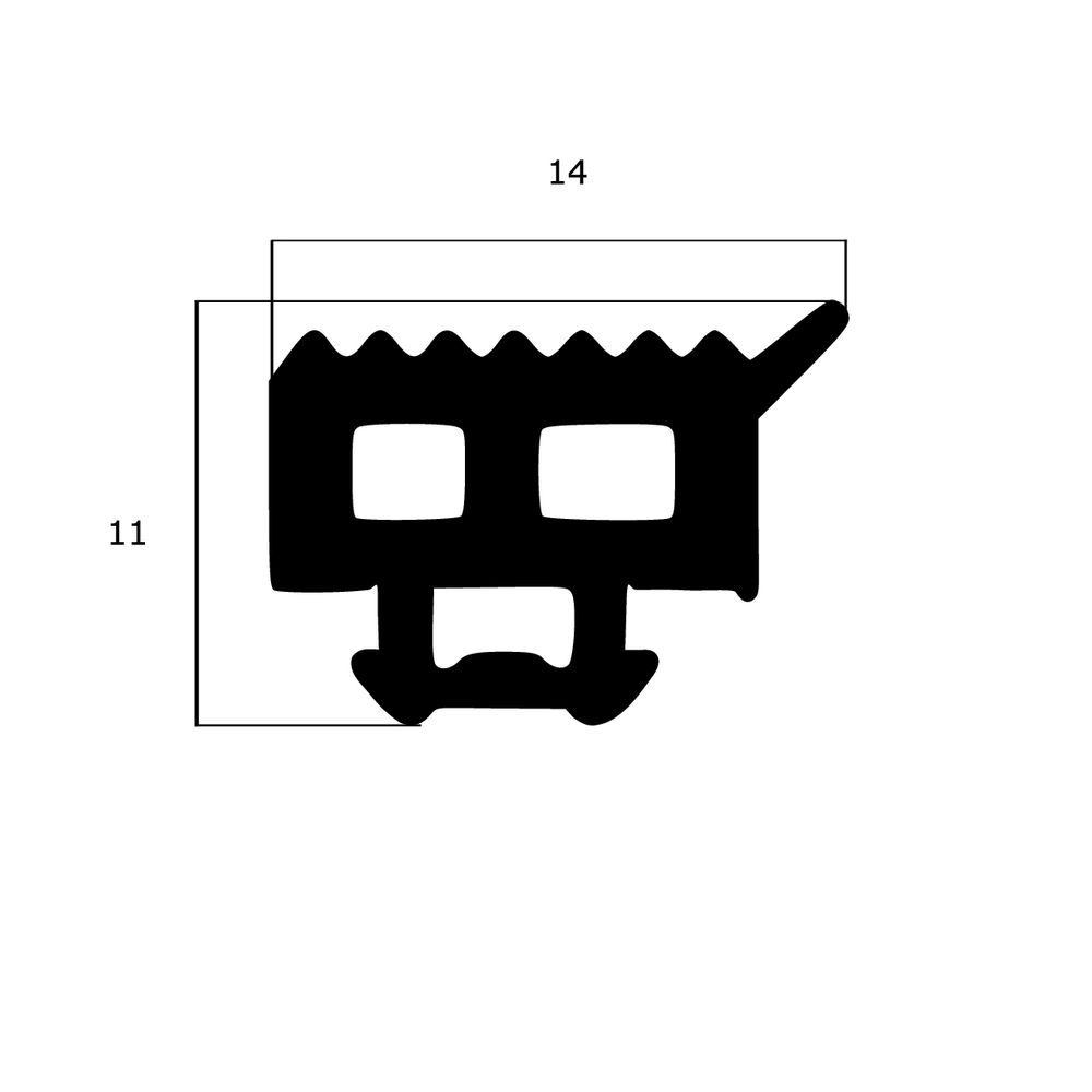 Glasauflage- und Fassadendichtungen - Verglasungsdichtung für Fenster | 14 mm Breite | Farbe: schwarz