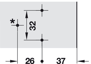 Scharniere - Kreuzmontageplatte von Blum | Modell: 175H7100 | Distanz: 0 mm