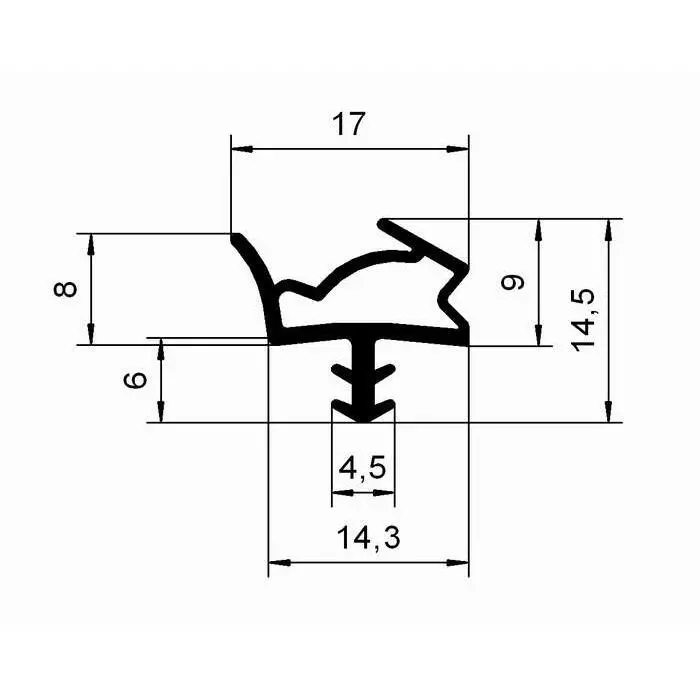 Holzzargendichtung für Holztüren | 15 mm Falzbreite | Farbe: braun