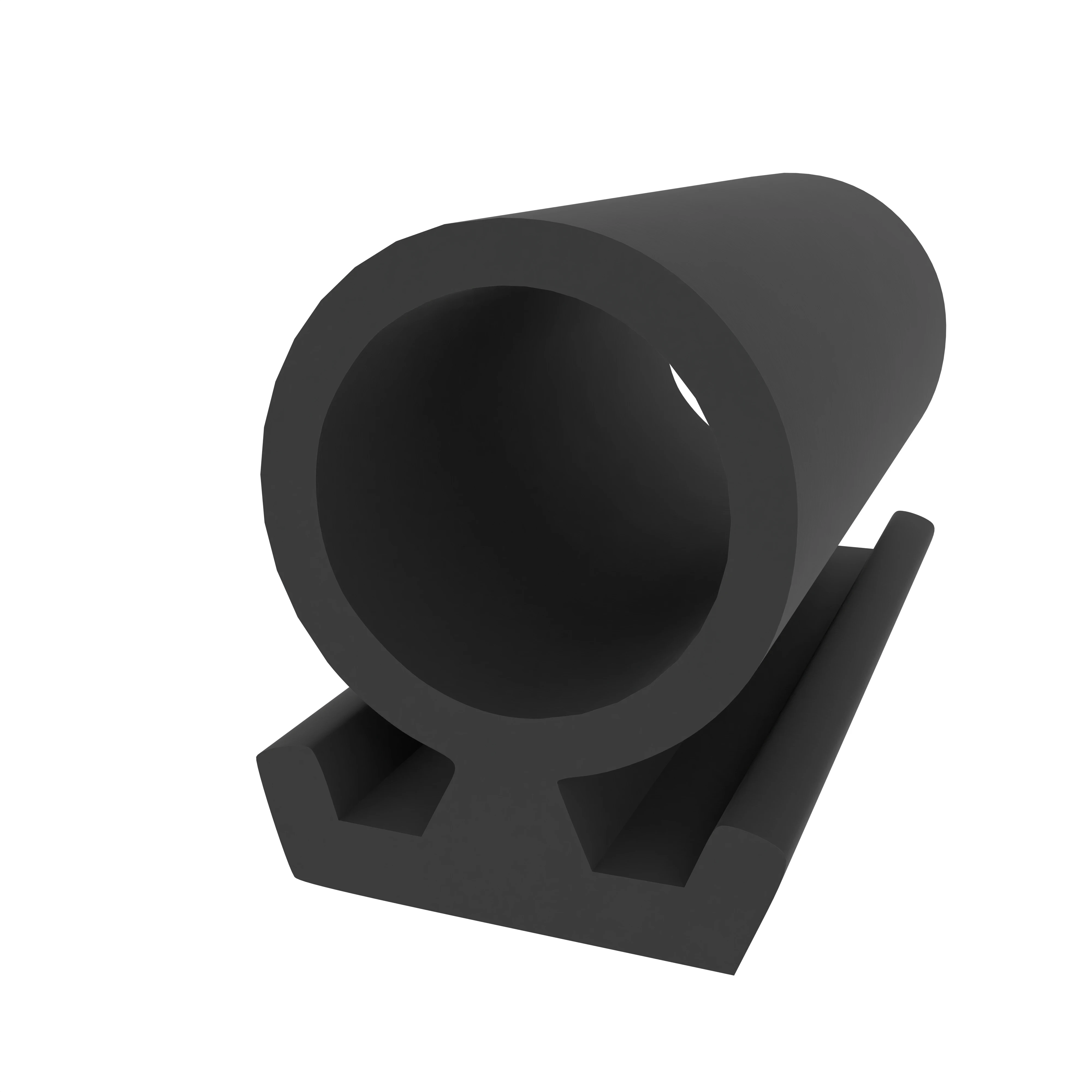 Anschlagdichtung mit Schlauch für Alu Halteprofile | 13 mm Höhe | Farbe: schwarz