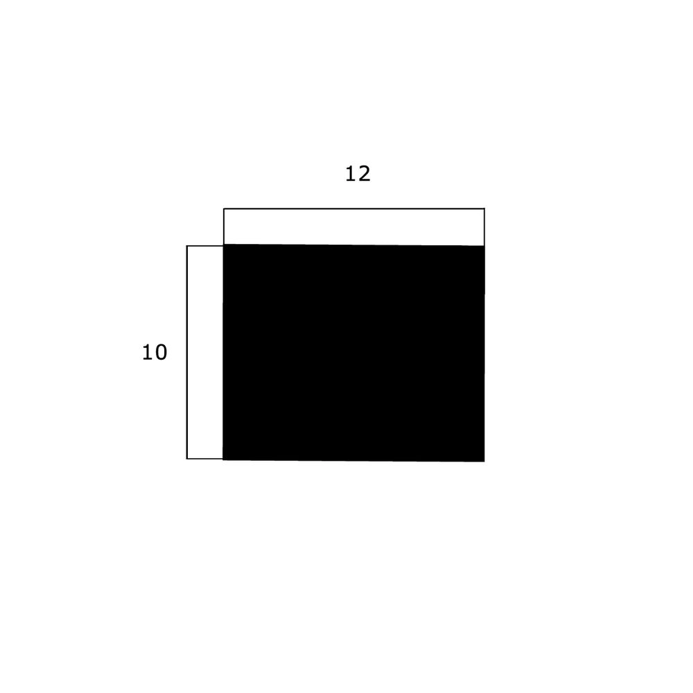 Moosgummi - Moosgummidichtung vierkant | 12 mm Breite | Farbe: schwarz