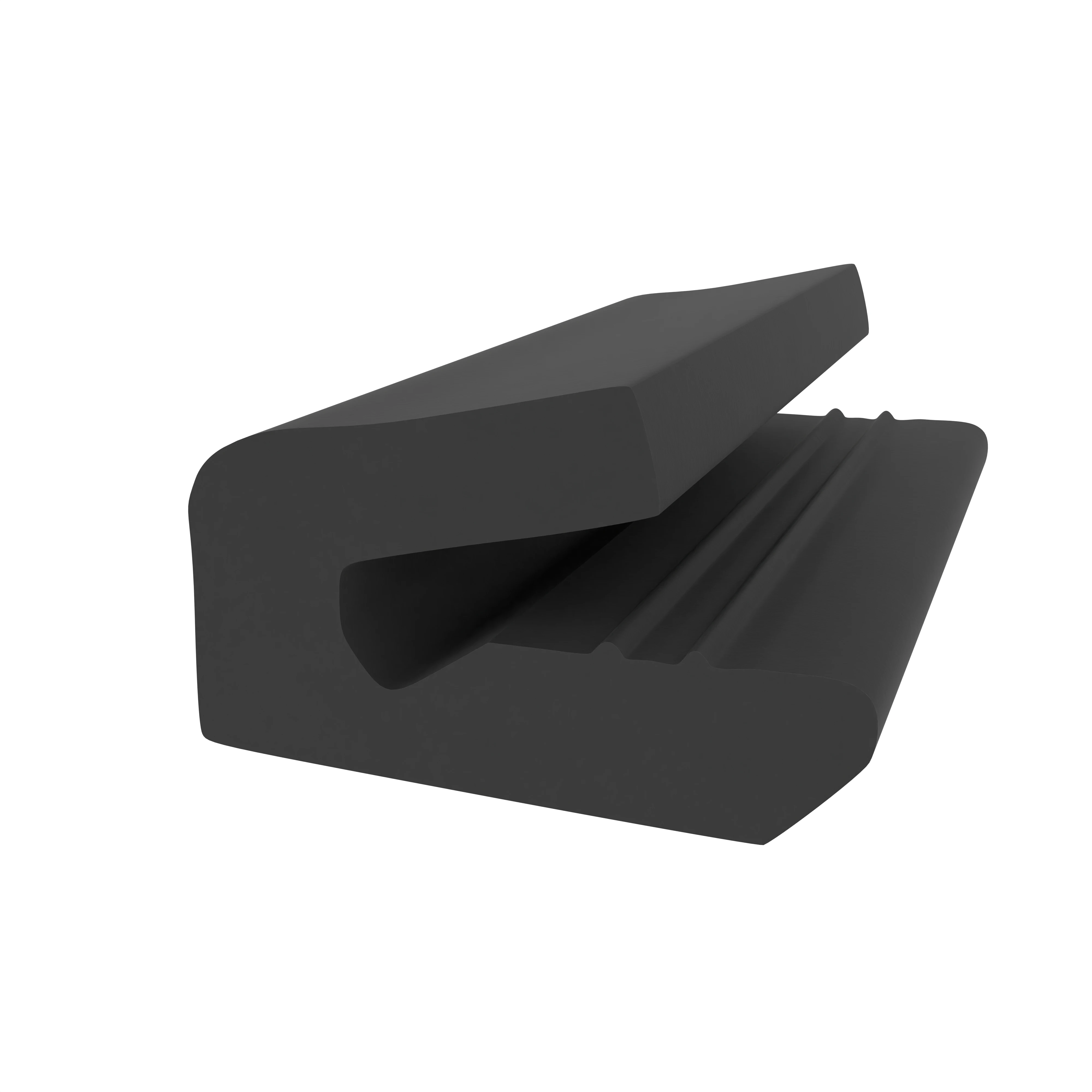 Türrahmen Dichtung - Anschlagdichtung mit Lippe und glattem Fuß | 8 mm Höhe | Farbe: schwarz