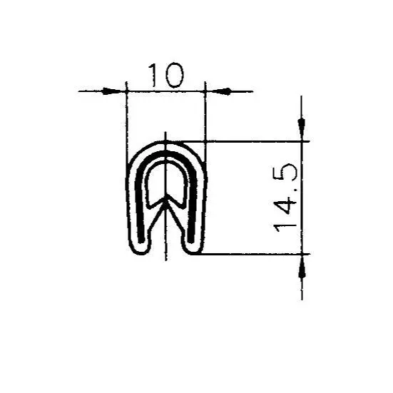 Kantenschutzprofil | Klemmbereich 1 - 4 mm | Farbe: schwarz