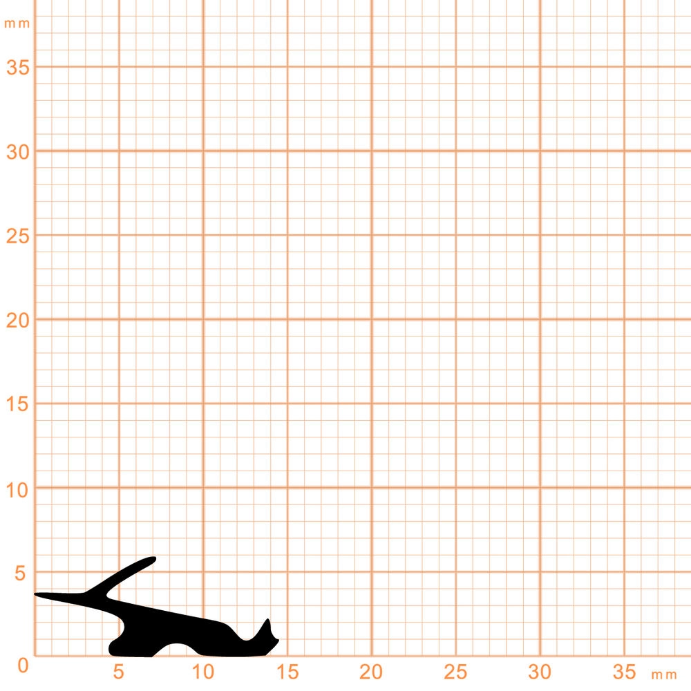 Lippendichtungen - Anschlagdichtung mit Schlauch für Kömmerling Fenster | 14,5 mm Höhe | Farbe: schwarz
