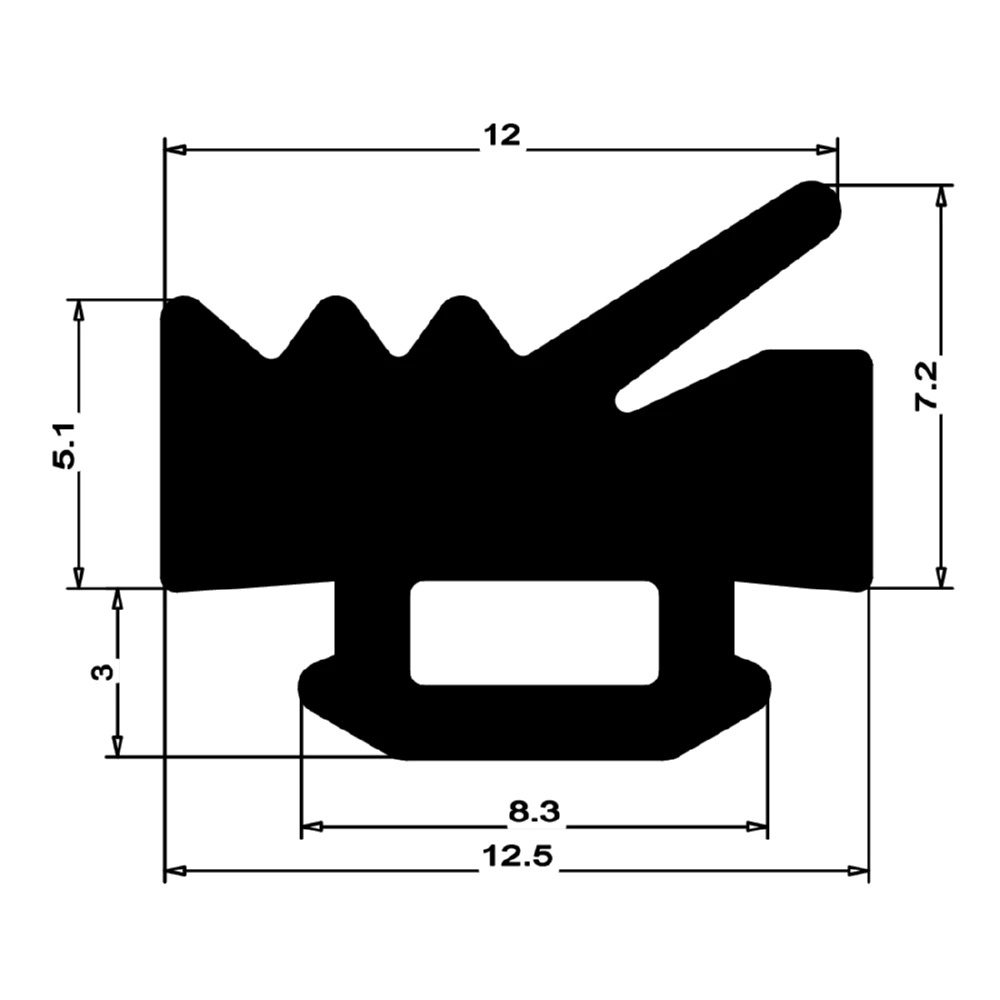Verglasungsdichtung für Wicona und Schüco Fenster | 10 mm Breite | Farbe: schwarz