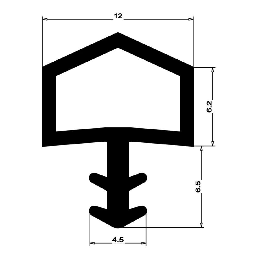 Holzzargendichtung für Haustüren | 12 mm Falzbreite | Farbe: weiß