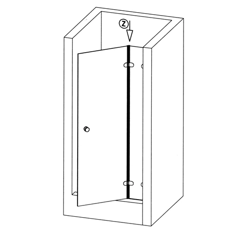 Senkrecht - Dusch-Mitteldichtprofil mit gebogener Lippe | 6 - 8 mm Glasstärke | Farbe: transparent