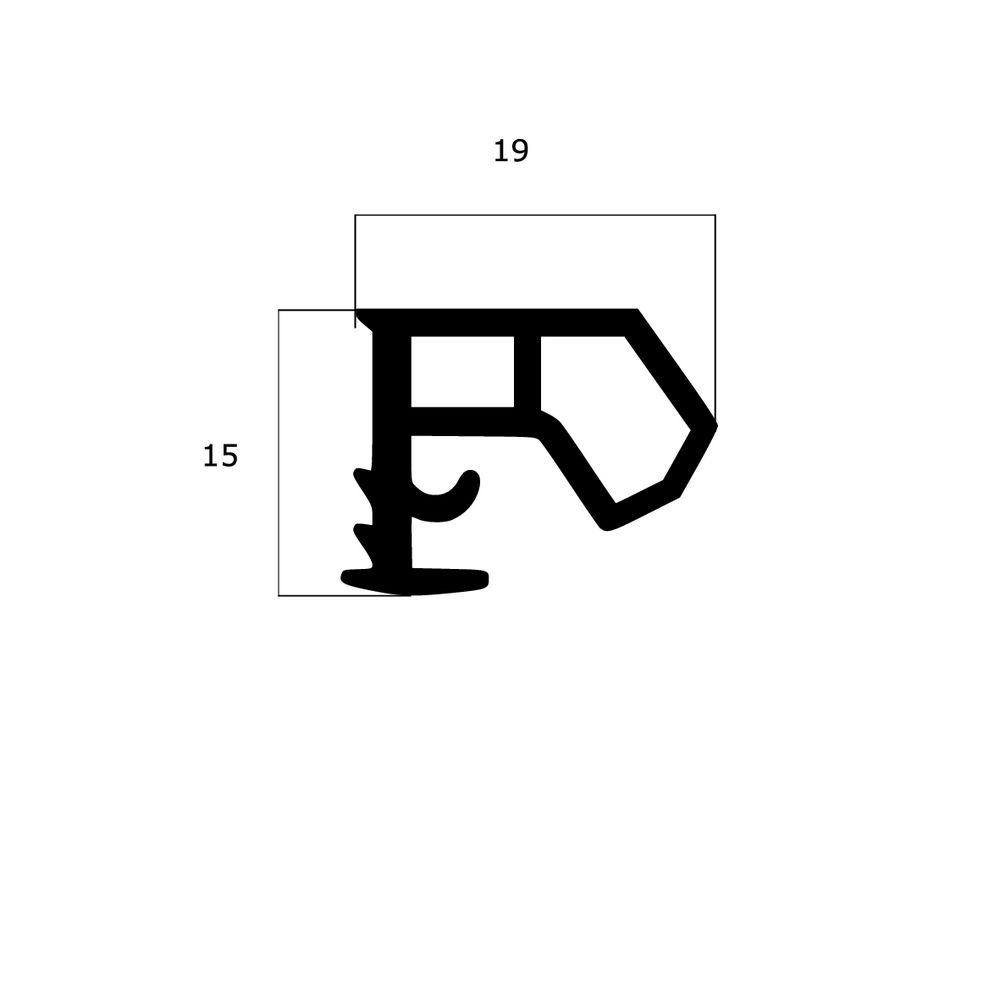 Türrahmen Dichtung - Stahlzargendichtung für Stahltüren | 15 mm Höhe | Farbe: weiß