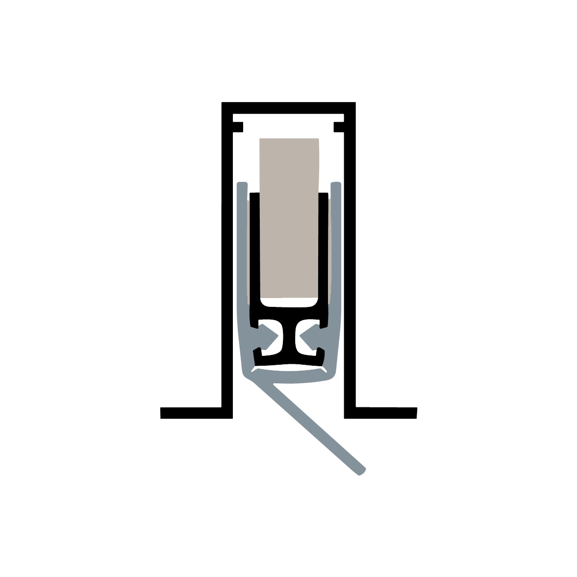 Planet RF Absenkdichtung | DIN Rechts | Länge: 750 mm  Planet RF Absenkdichtung | DIN Rechts | Länge: 750 mm