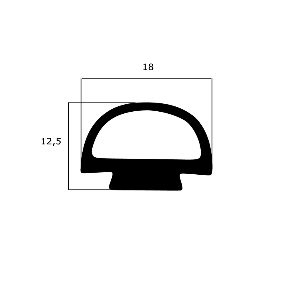 Bodenschwellendichtungen - Bodenschwellendichtung | Breite: 18 mm | Farbe: grau