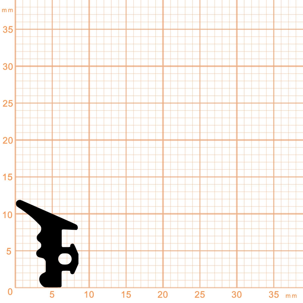 Verglasungsdichtungen - Verglasungsdichtung für Stahlzargen | 12 mm Höhe | Farbe: schwarz