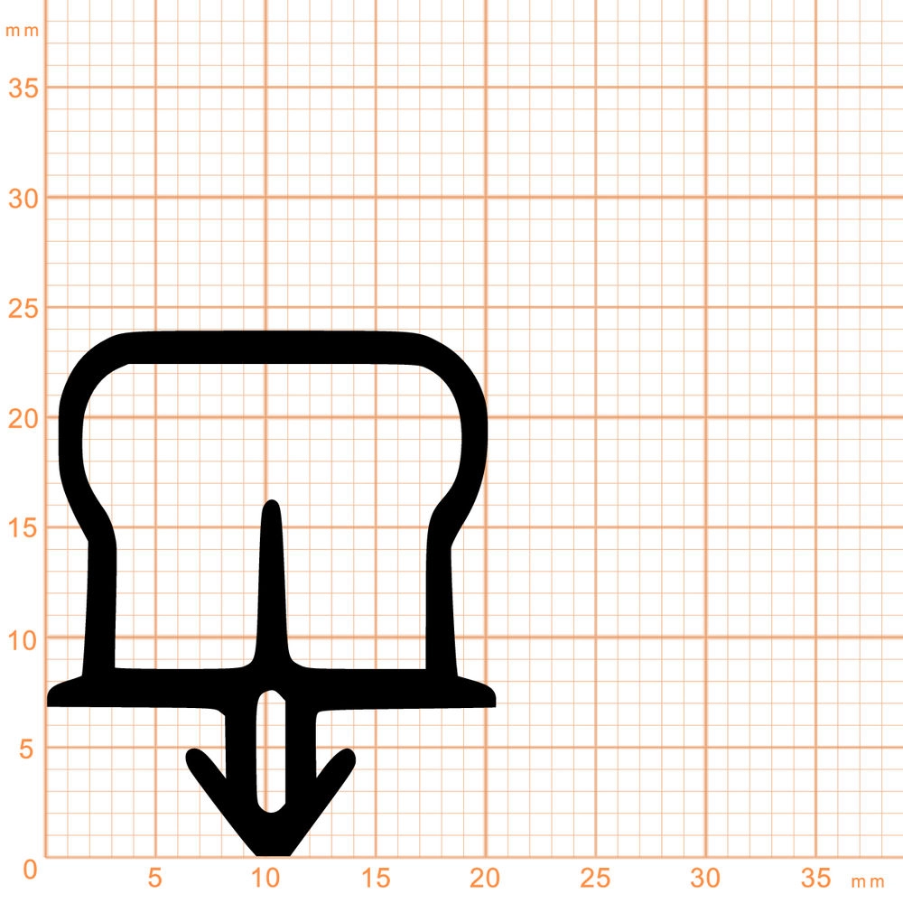 Kühlschrankdichtungen - Kühlschrankdichtungsrahmen | Höhe: 24 mm | Farbe: schwarz