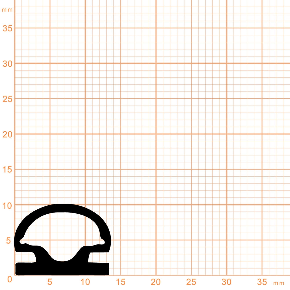 Lippendichtungen - Anschlagdichtung mit Schlauch | 10 mm Höhe | Farbe: schwarz 