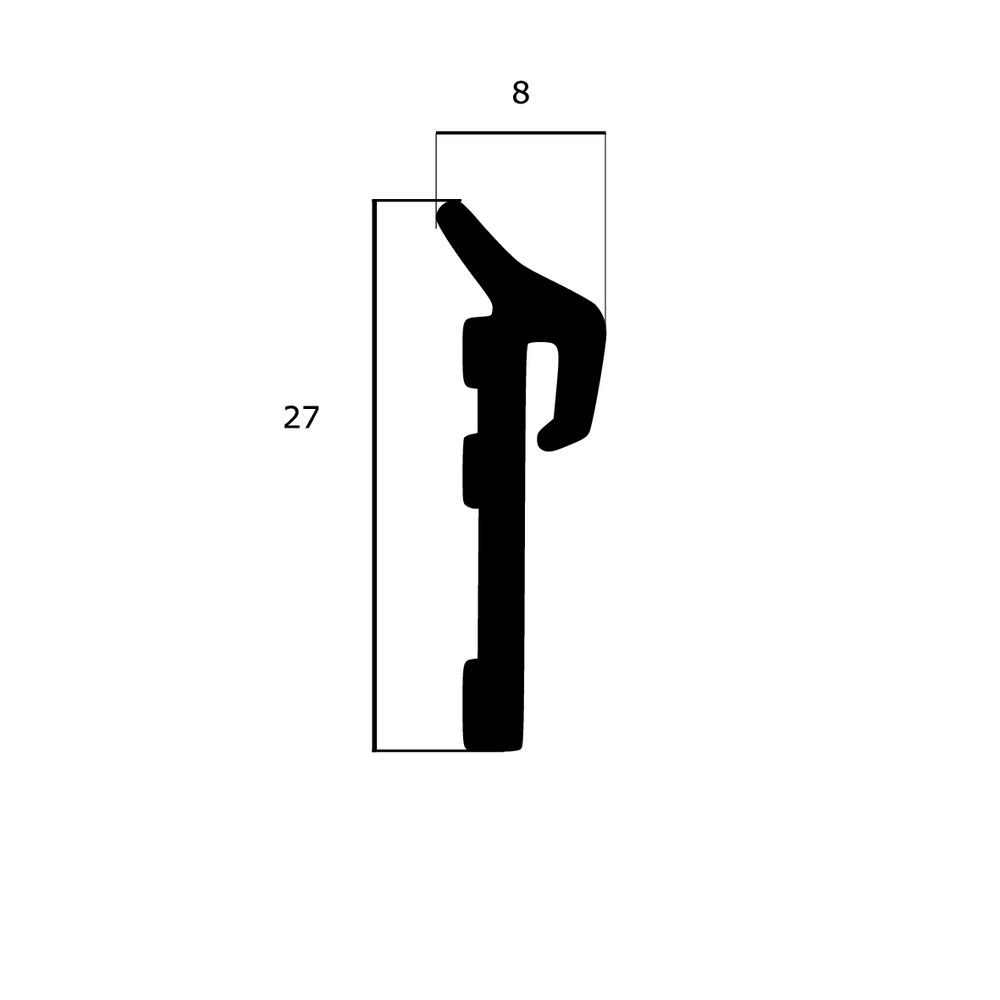Fensterbankdichtungen - Fensterbankdichtung für Schüco Fenster | Höhe: 27 mm | Farbe: schwarz